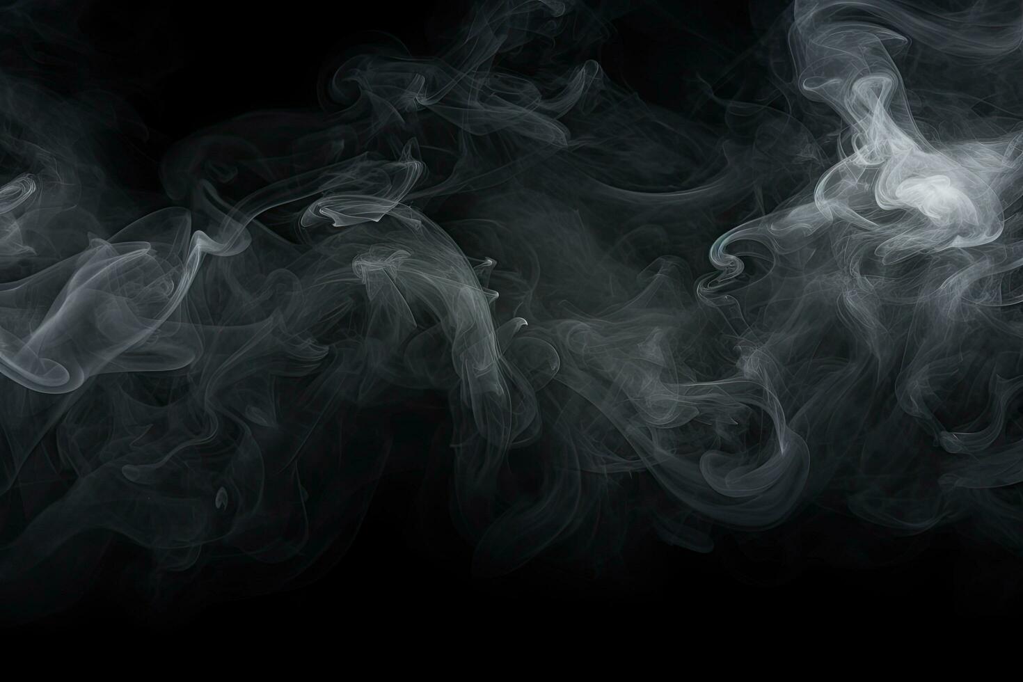 Abstract smoke moves on a black background. Design element. Abstract texture, dense smoke on black background, AI Generated photo