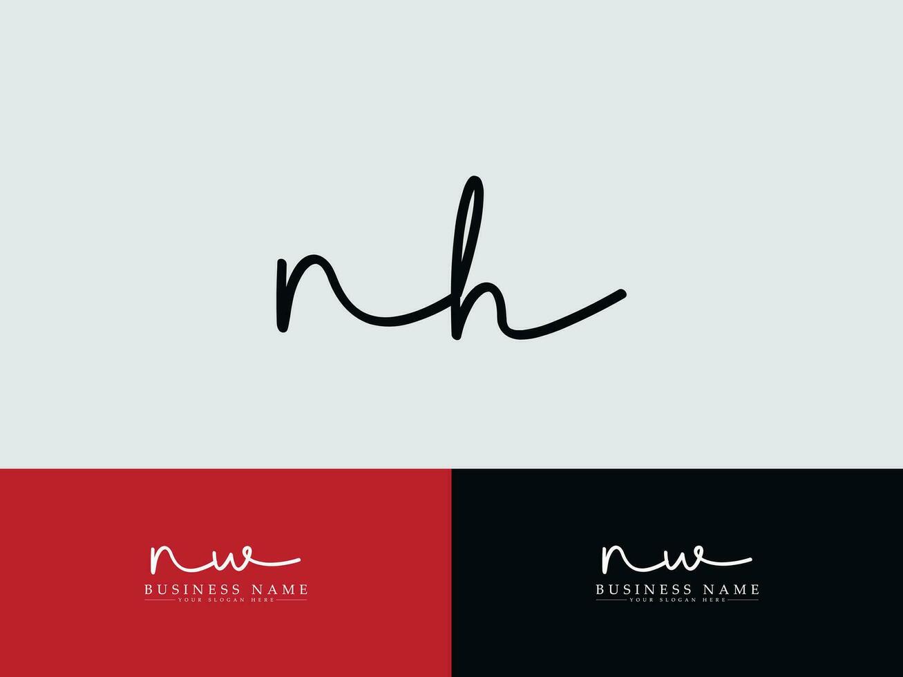 Stylish Signature Nh Logo Art, Modern NH Logo Letter Design For Business vector