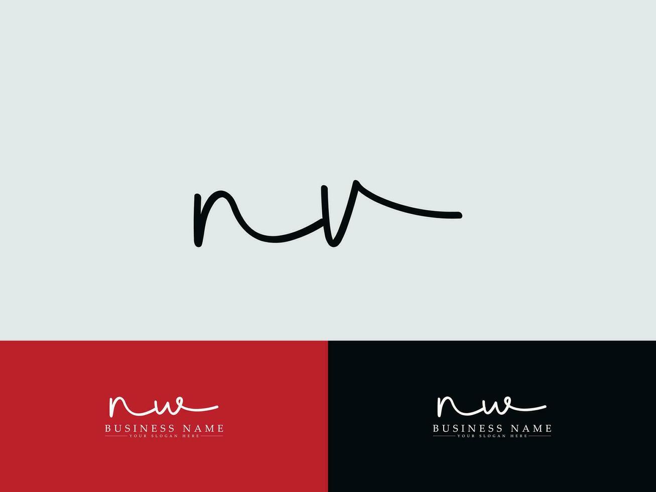 Stylish Signature Nv Logo Art, Modern NV Logo Letter Design For Business vector