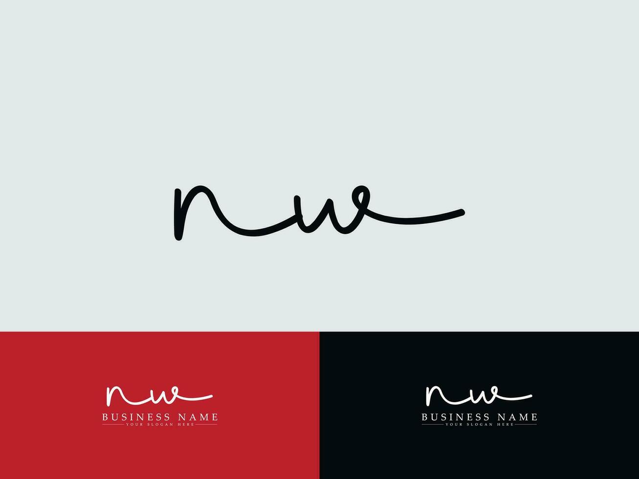 Stylish Signature Nw Logo Art, Modern NW Logo Letter Design For Business vector