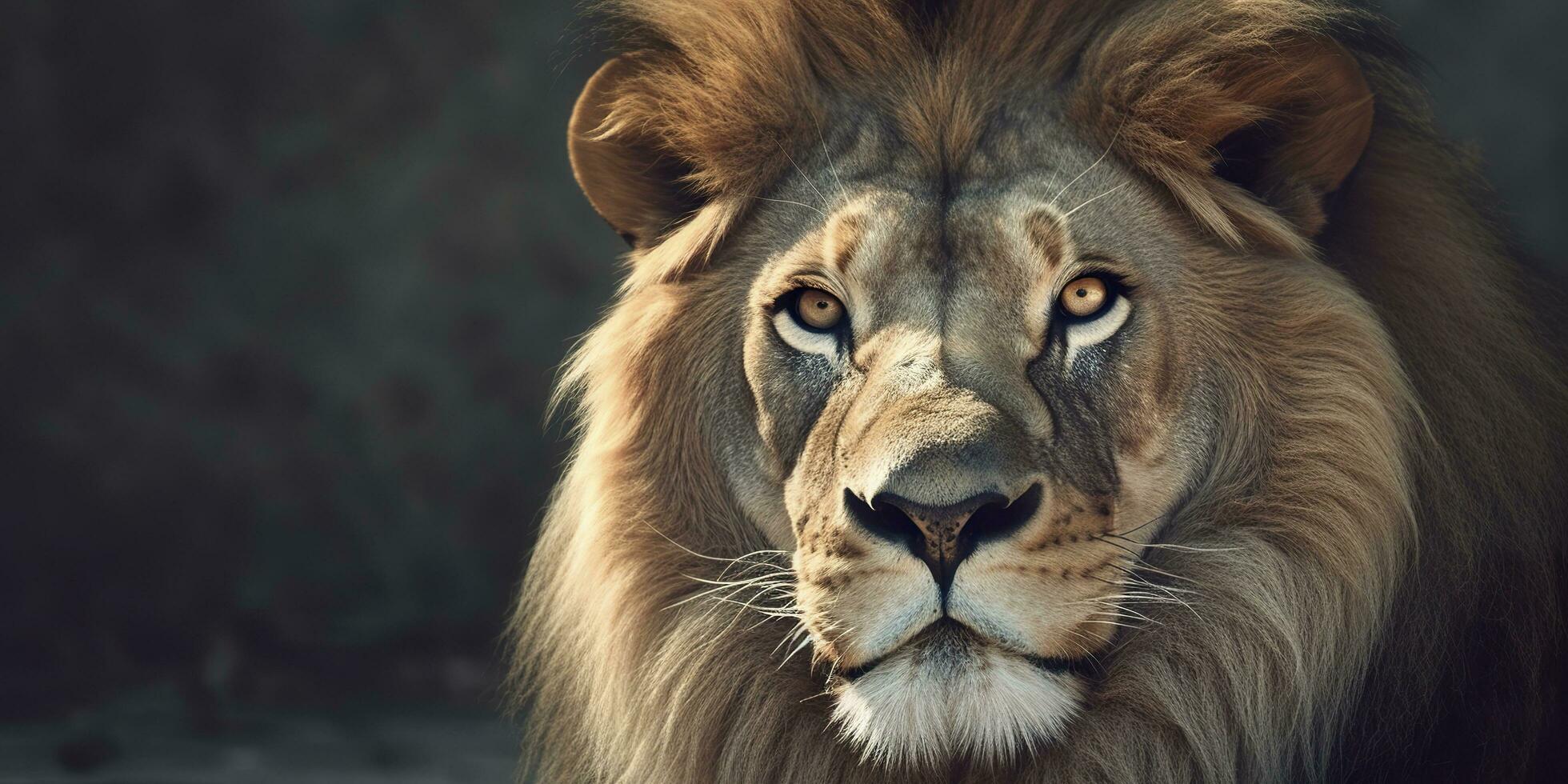 Close up of an African lion. Generative AI photo