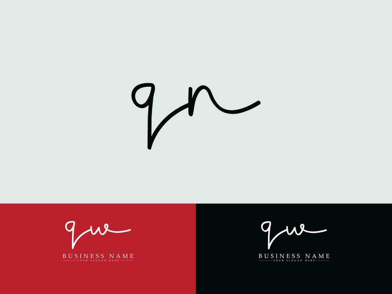 Royal Qn Signature Letter Logo, Typography QN Logo Icon Design vector