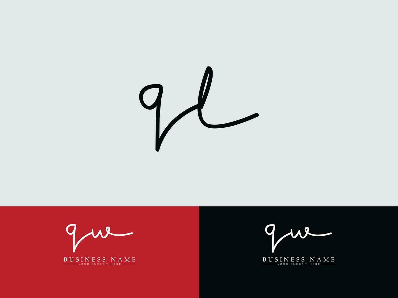 Royal Ql Signature Letter Logo, Typography QL Logo Icon Design vector