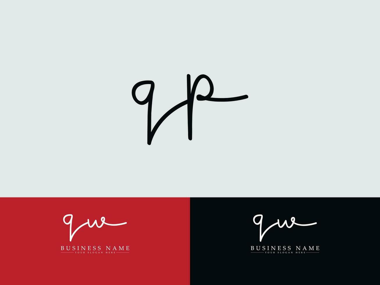 Royal Qp Signature Letter Logo, Typography QP Logo Icon Design vector