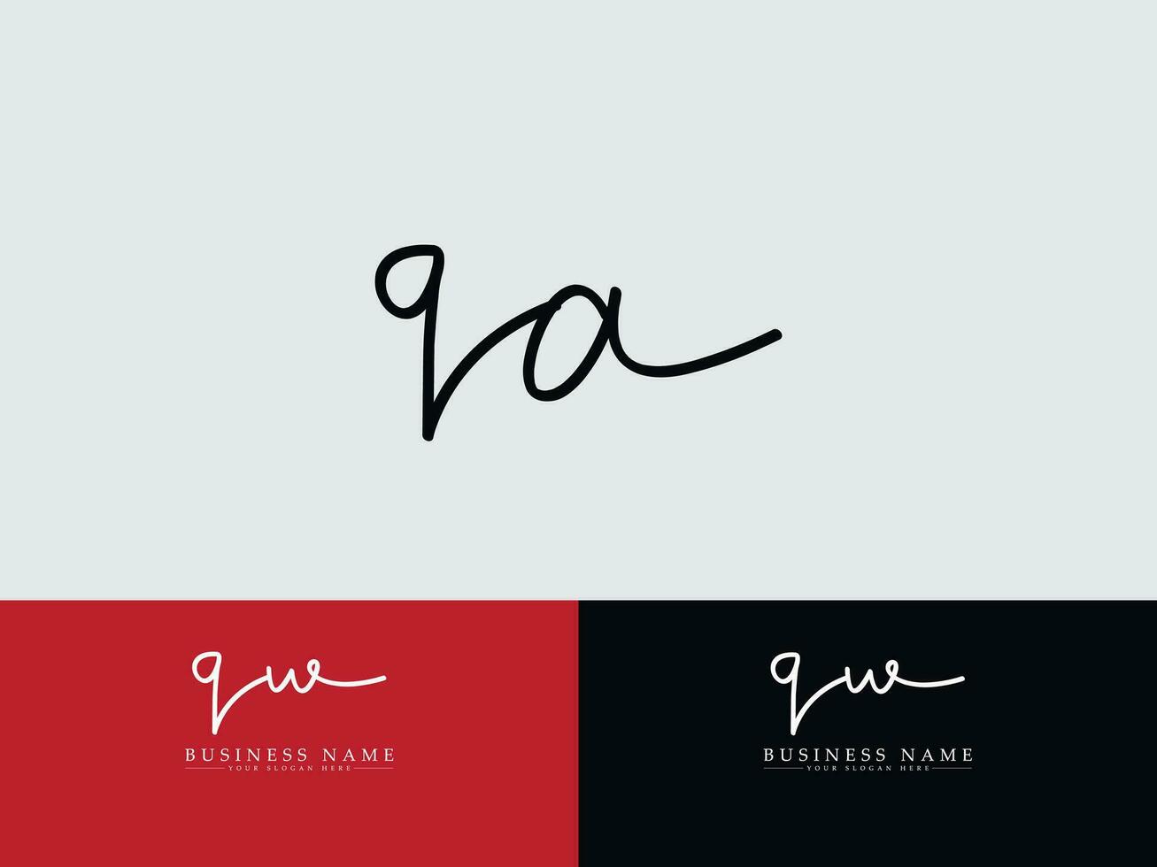 Royal Qa Signature Letter Logo, Typography QA Logo Icon Design vector