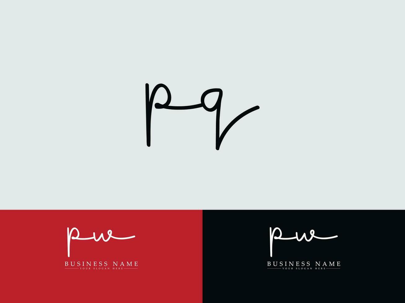 Initial Rq Logo Letter, Monogram RQ Signature Logo Vector