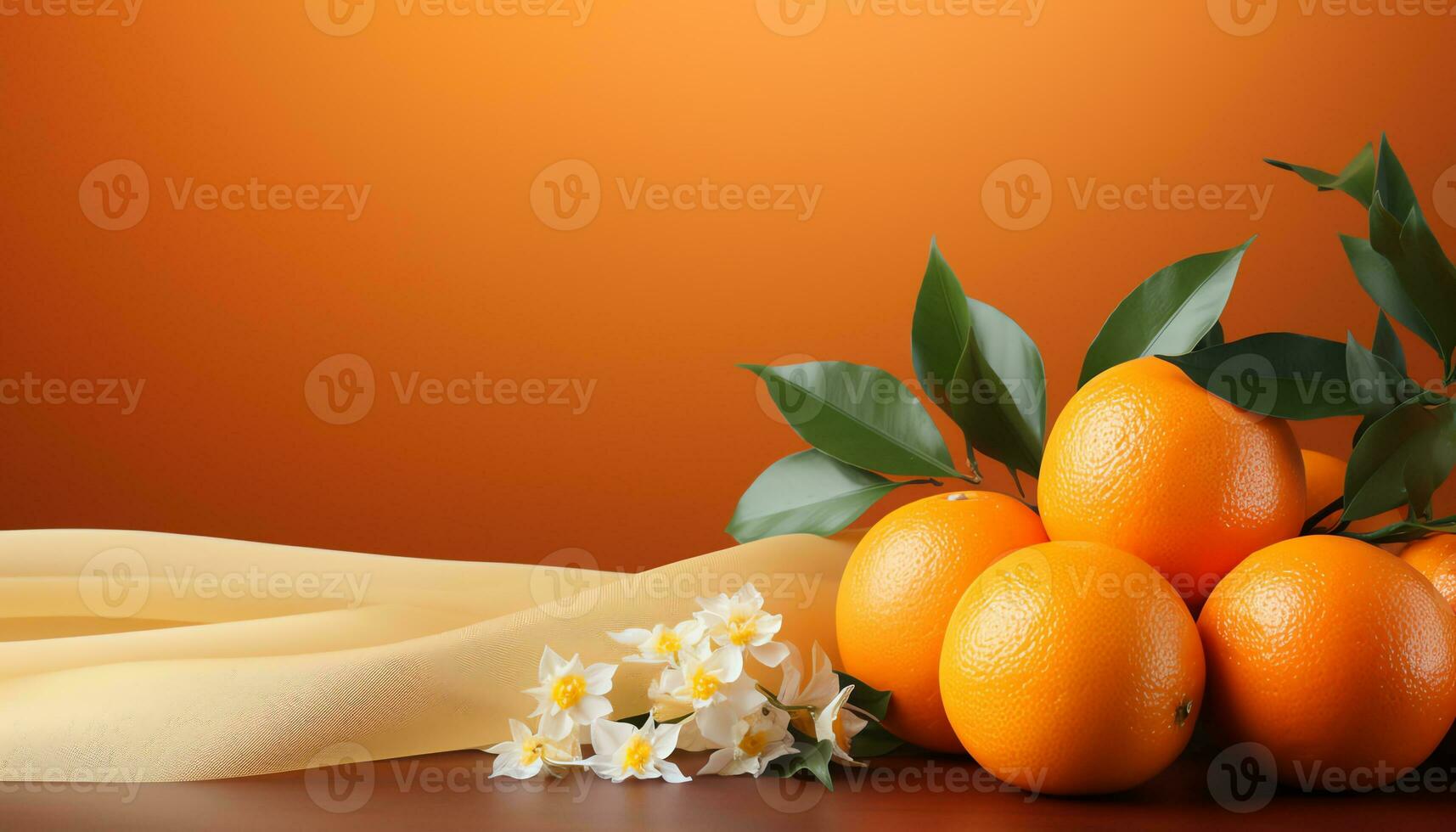 un florero con algunos seco plantas y naranjas en un mesa ai generado foto