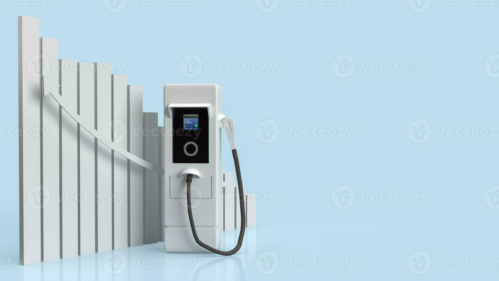 Ev station and Business chart for Technology concept 3d rendering photo