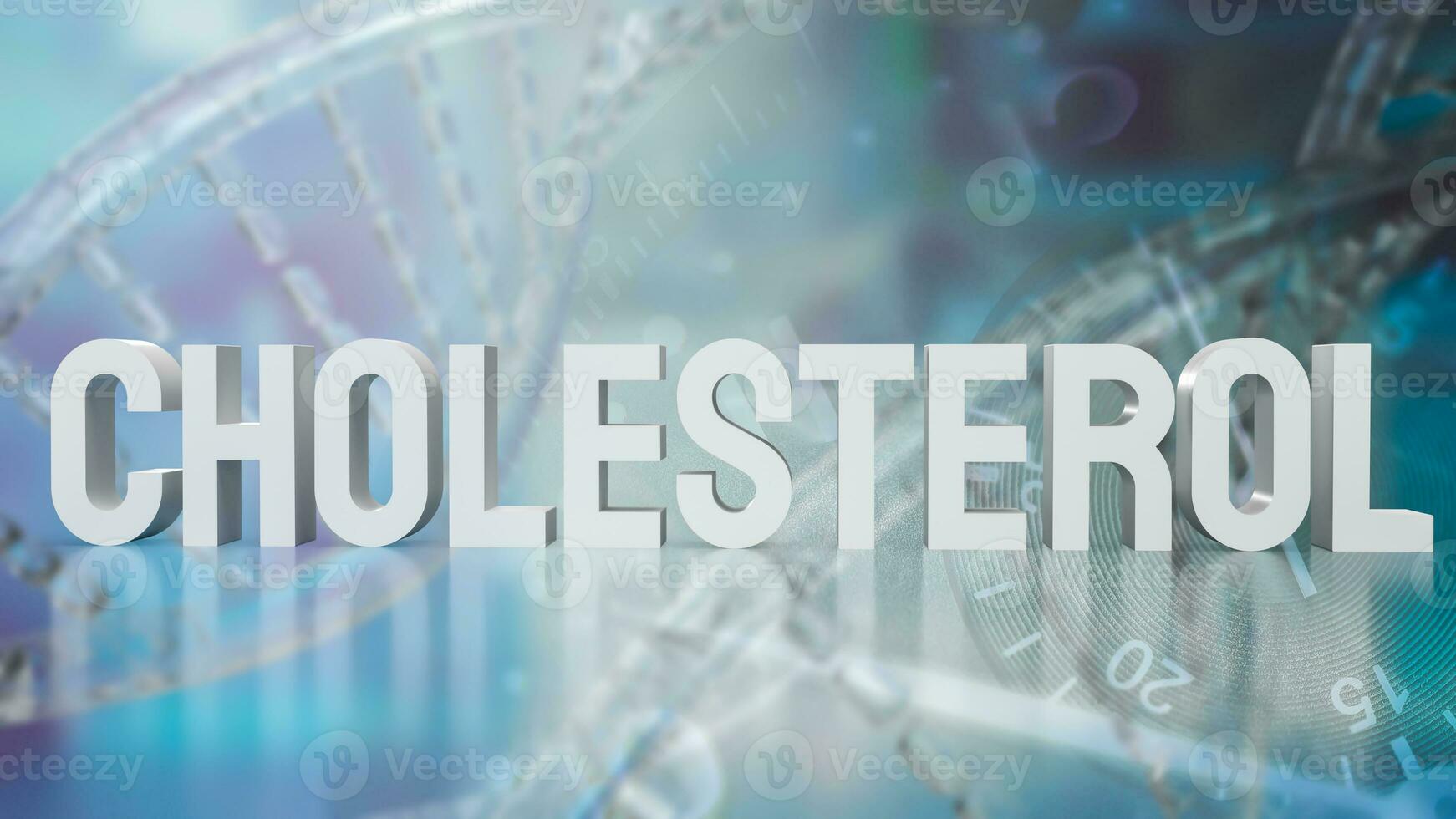 The white Cholesterol on dan background for medical and sci concept 3d rendering. photo