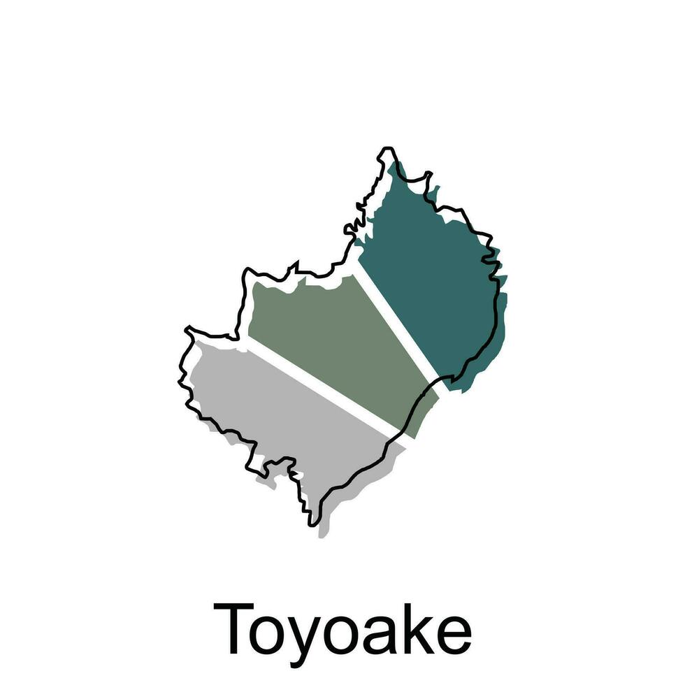 Map City of Toyoake design, High detailed vector map - Japan Vector Design Template