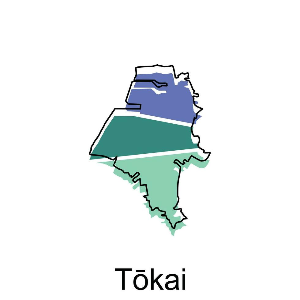 Map City of Tokai design, High detailed vector map of Japan Vector