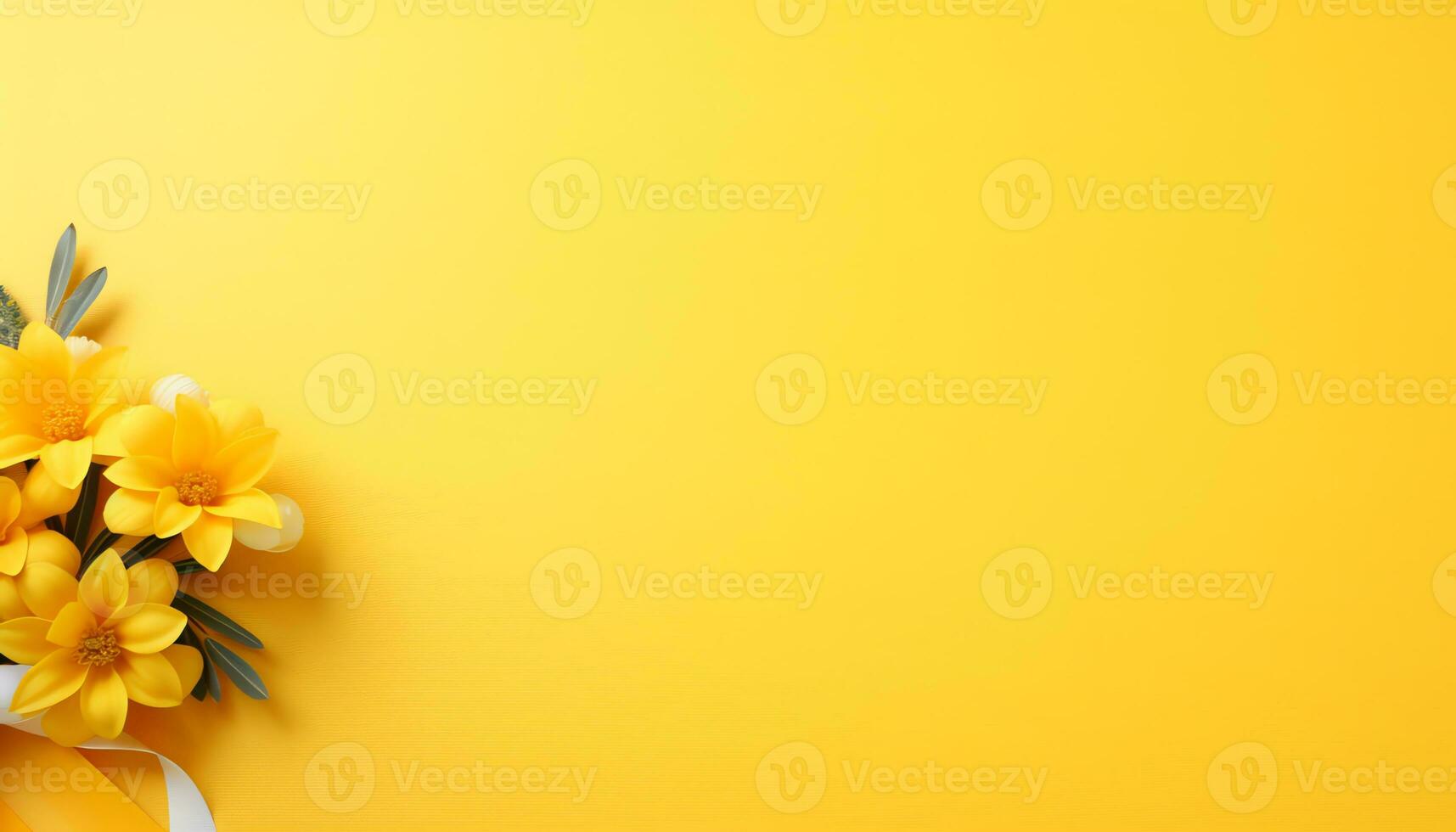 yellow silk fabric background with folds Ai generated photo