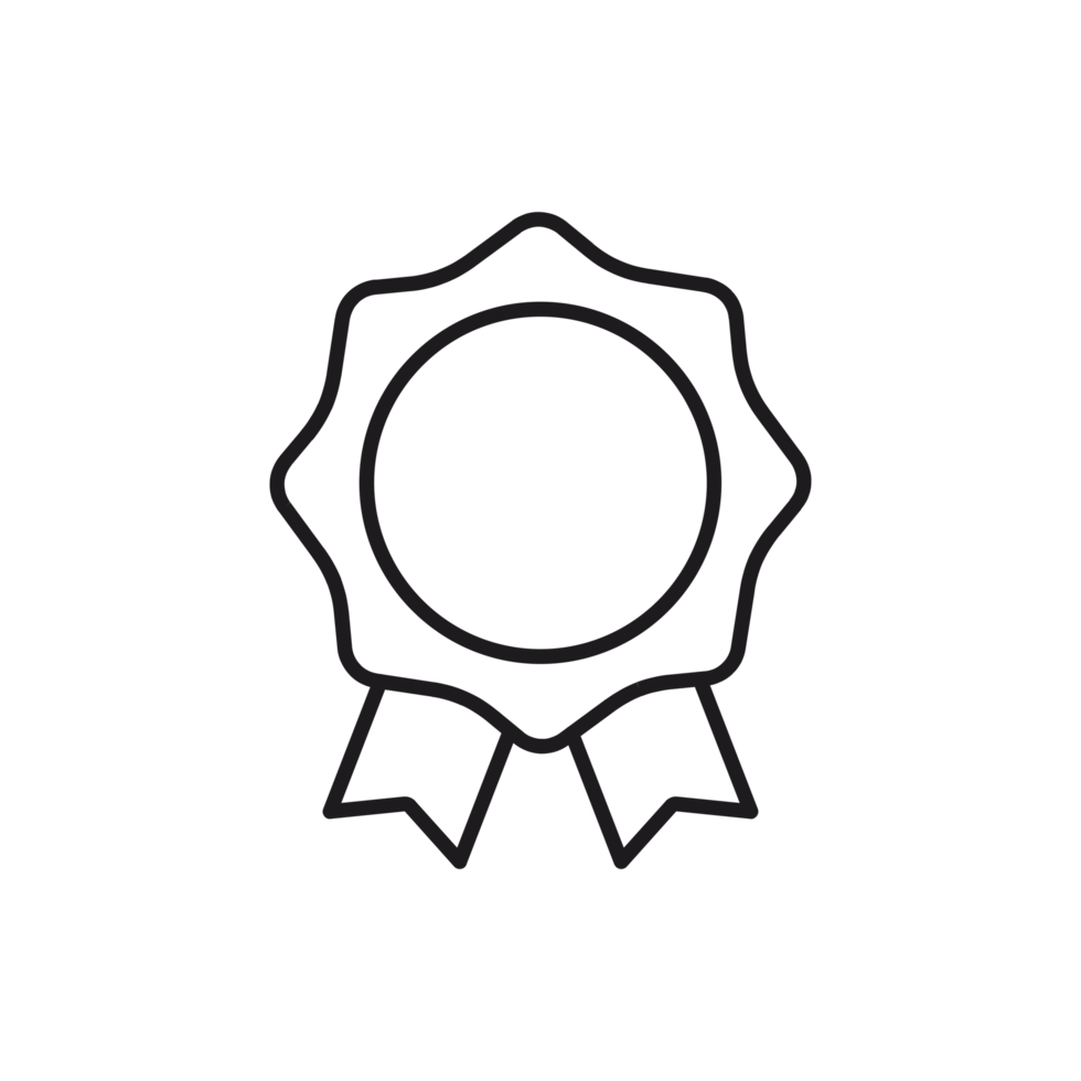 Vector badge with ribbon icon png