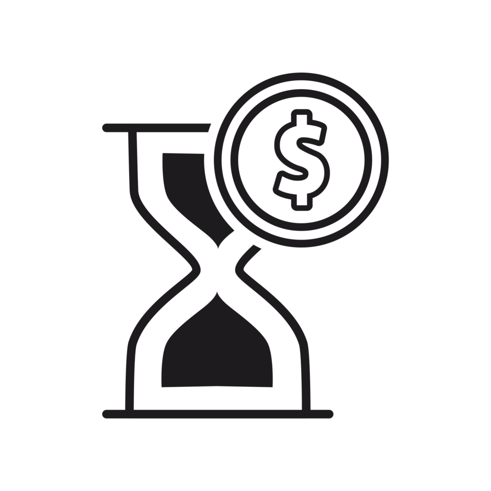 Sanduhr und Dollar Symbol transparent Hintergrund png