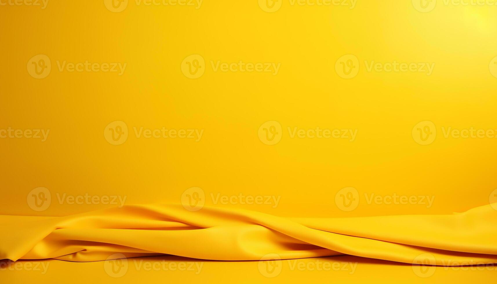 yellow silk fabric background with folds Ai generated photo