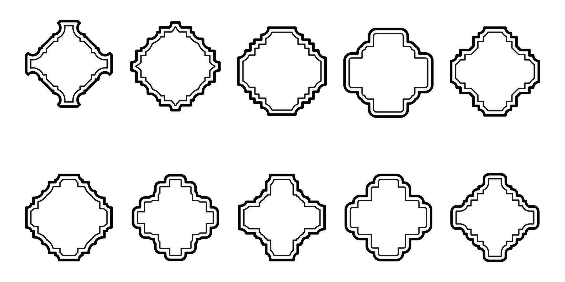 Vector sticker label, Collection of vintage frames