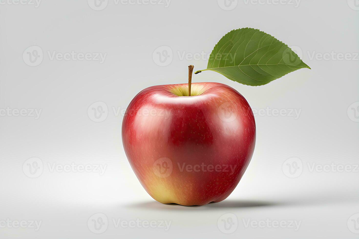 Red juicy apple isolated on white background by AI Generative photo