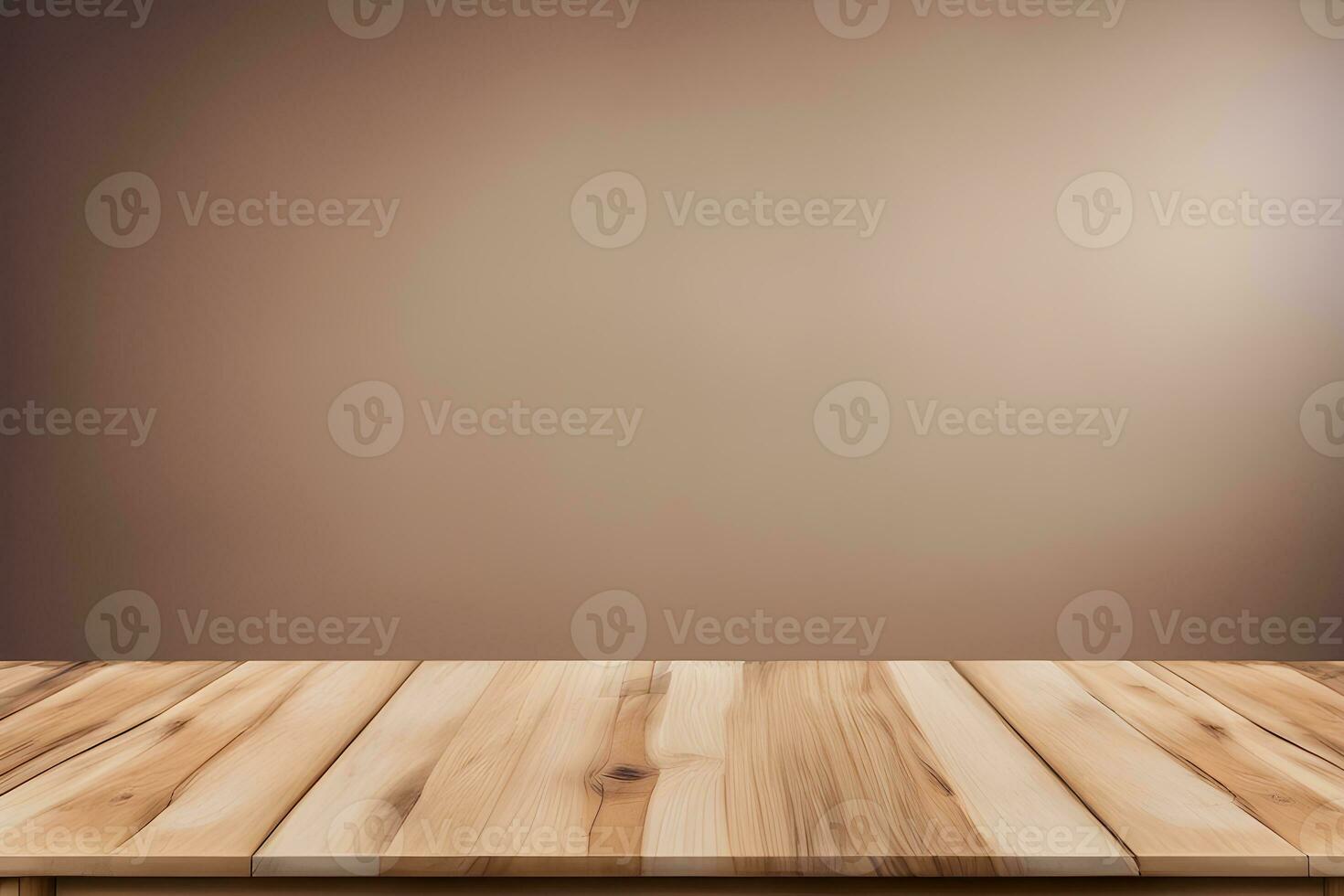 Wood table product presentation with interior background by Ai Generative photo