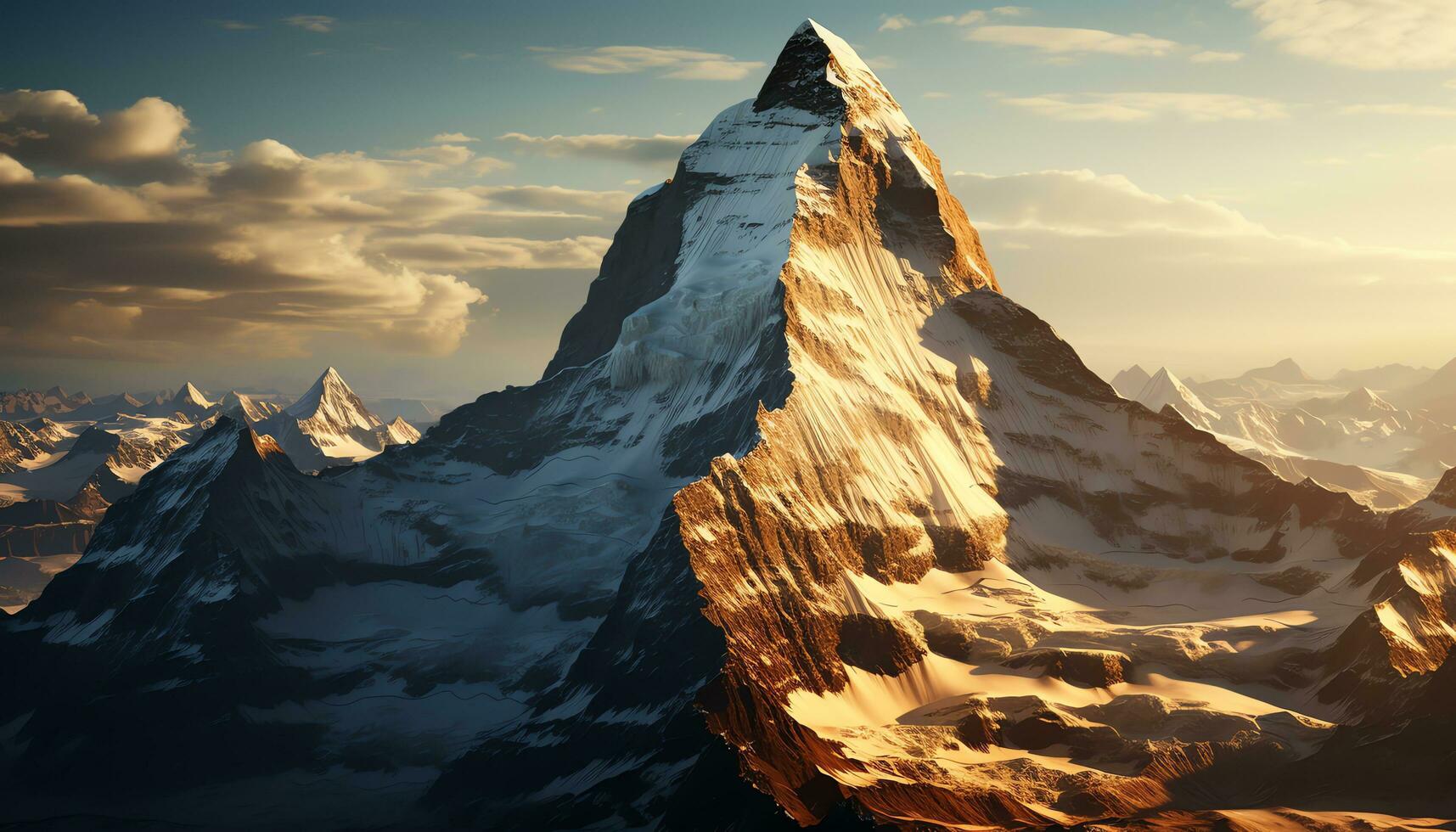 a mountain peak is shown in this image ai generated photo