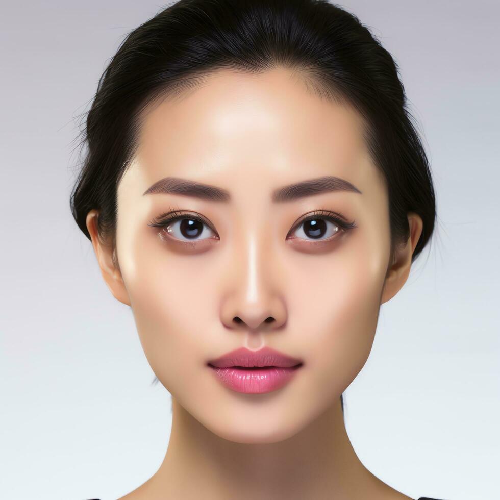 beautiful asian woman in white dress ai generated photo