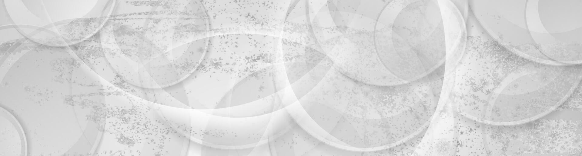 White and grey grunge circles abstract background vector