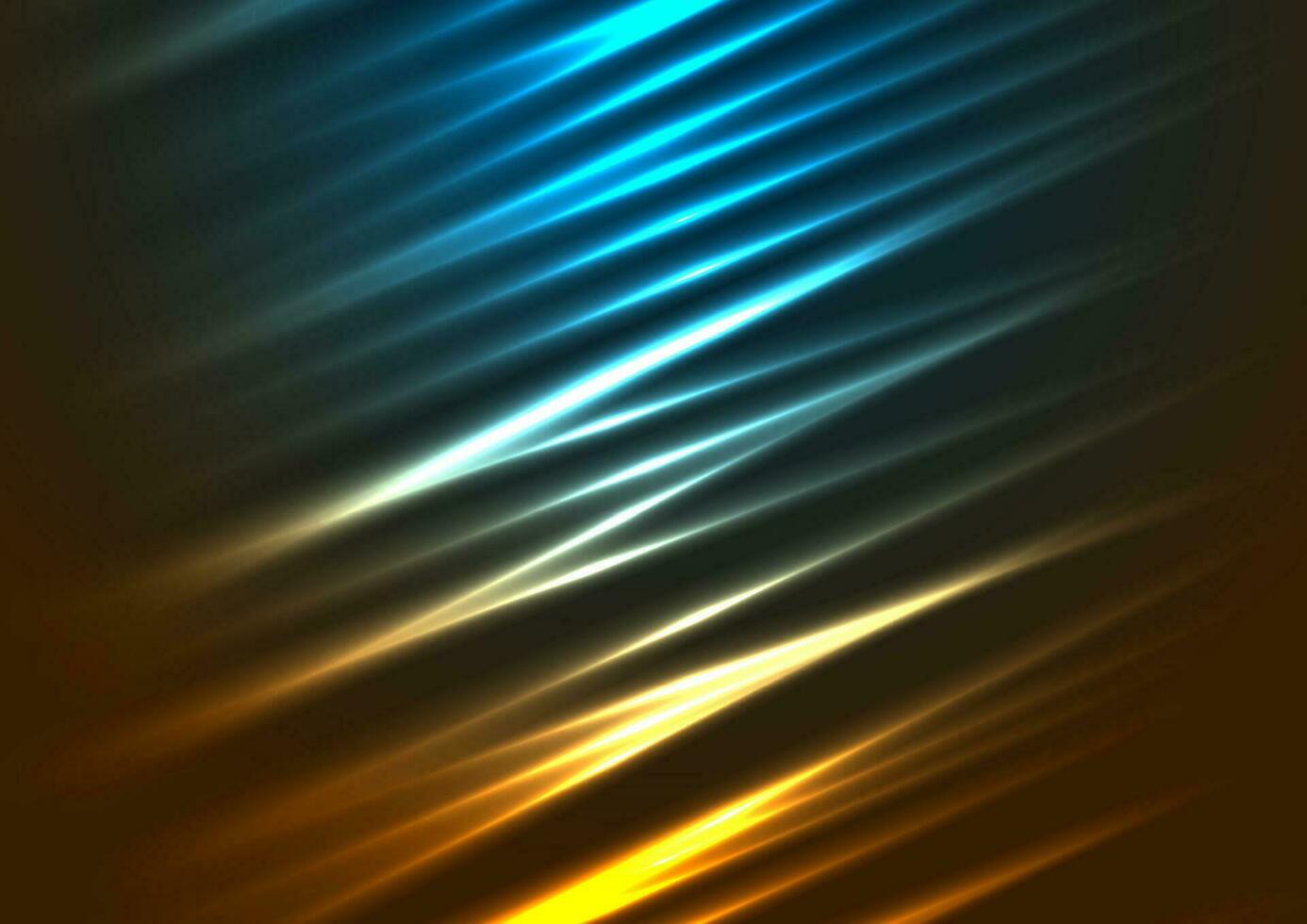 Abstract blue orange smooth glowing neon lines vector background