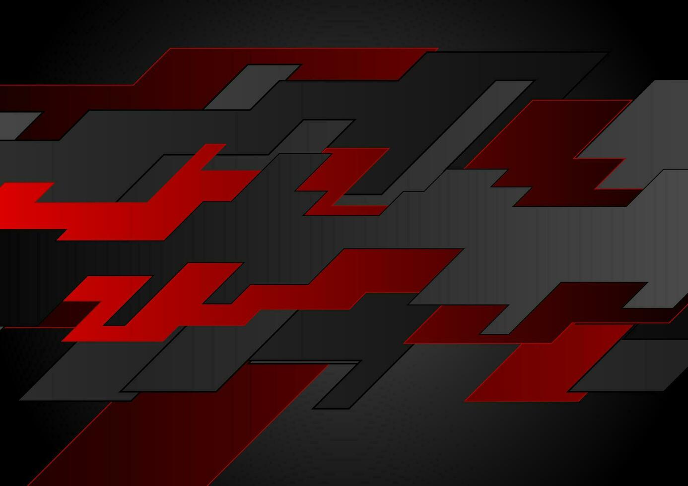 Red and black geometric abstract technology background vector
