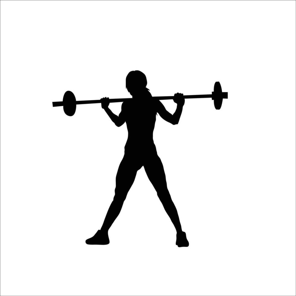 Girll gymming silhouette vector
