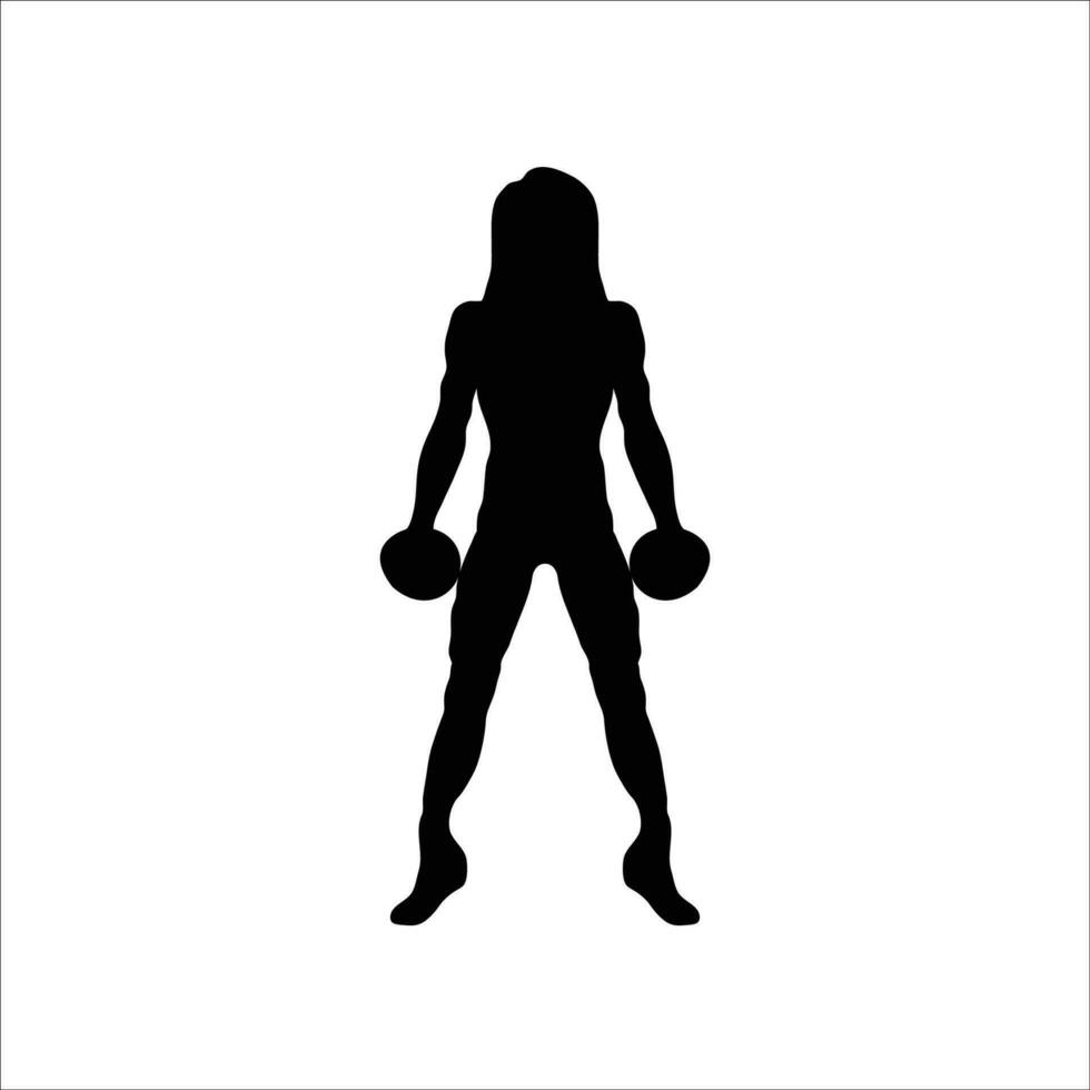 Girll gymming silhouette vector