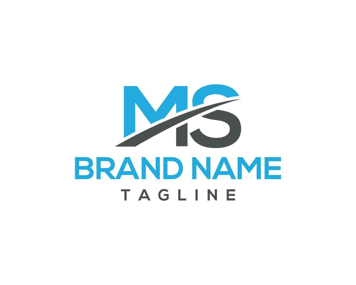 Abstract MS logo design initial letter graphic concept vector icon template