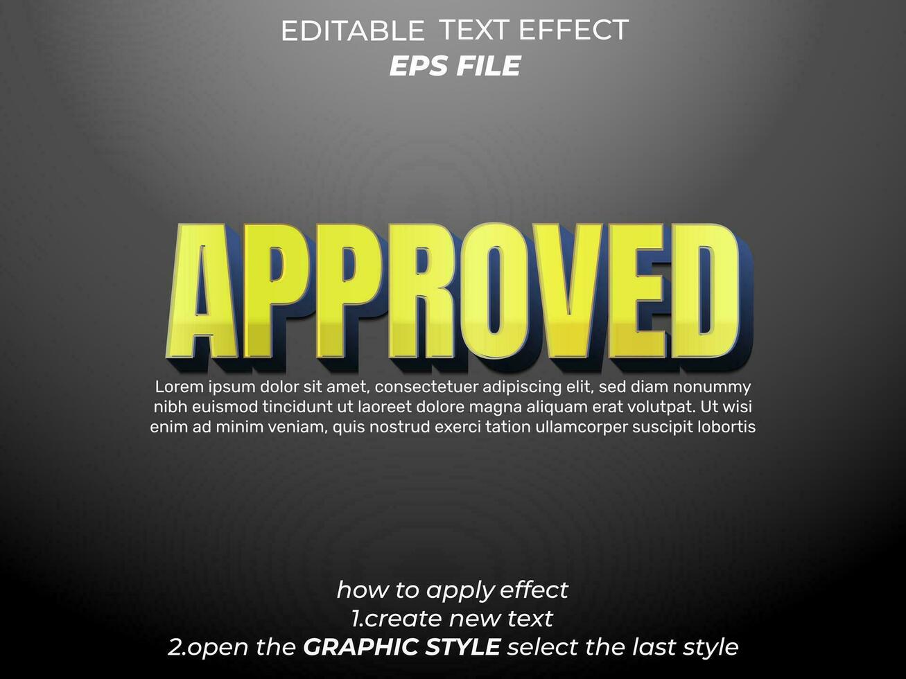 appoved 3D editable text effect, text style vector template