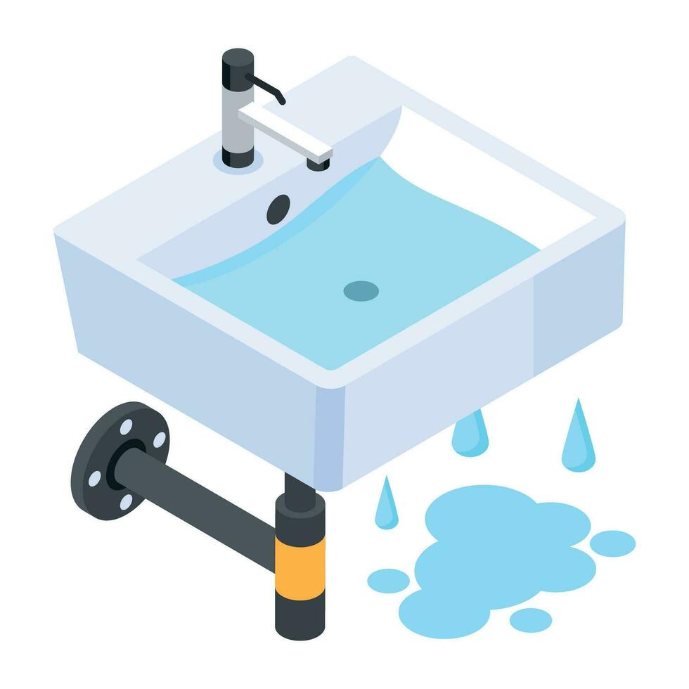 Plumbing Isometric Icons vector