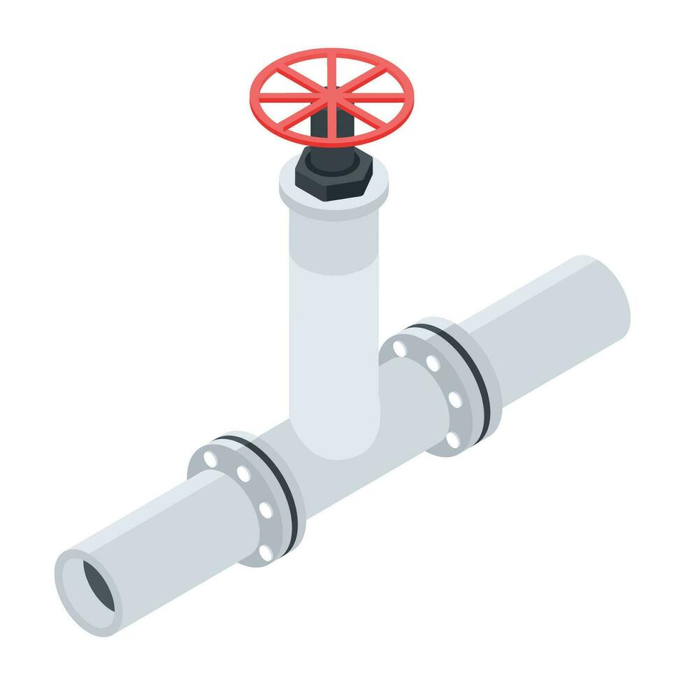 Plumbing Pipework Isometric Icon vector