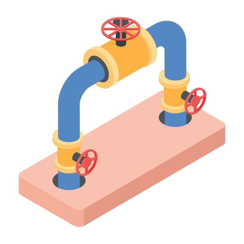 Plumbing Pipework Isometric Icon vector