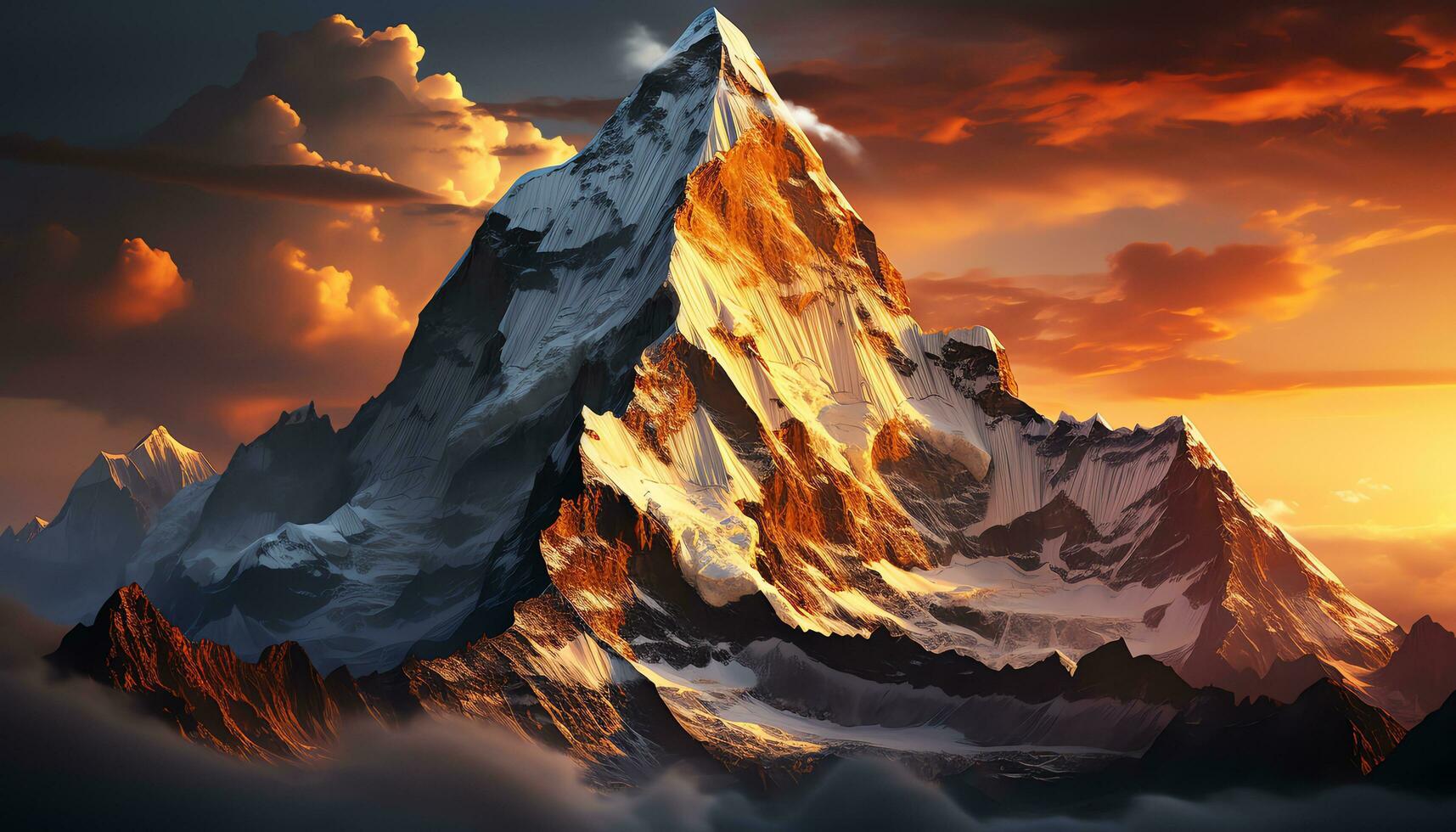 a mountain peak is shown in this image ai generated photo