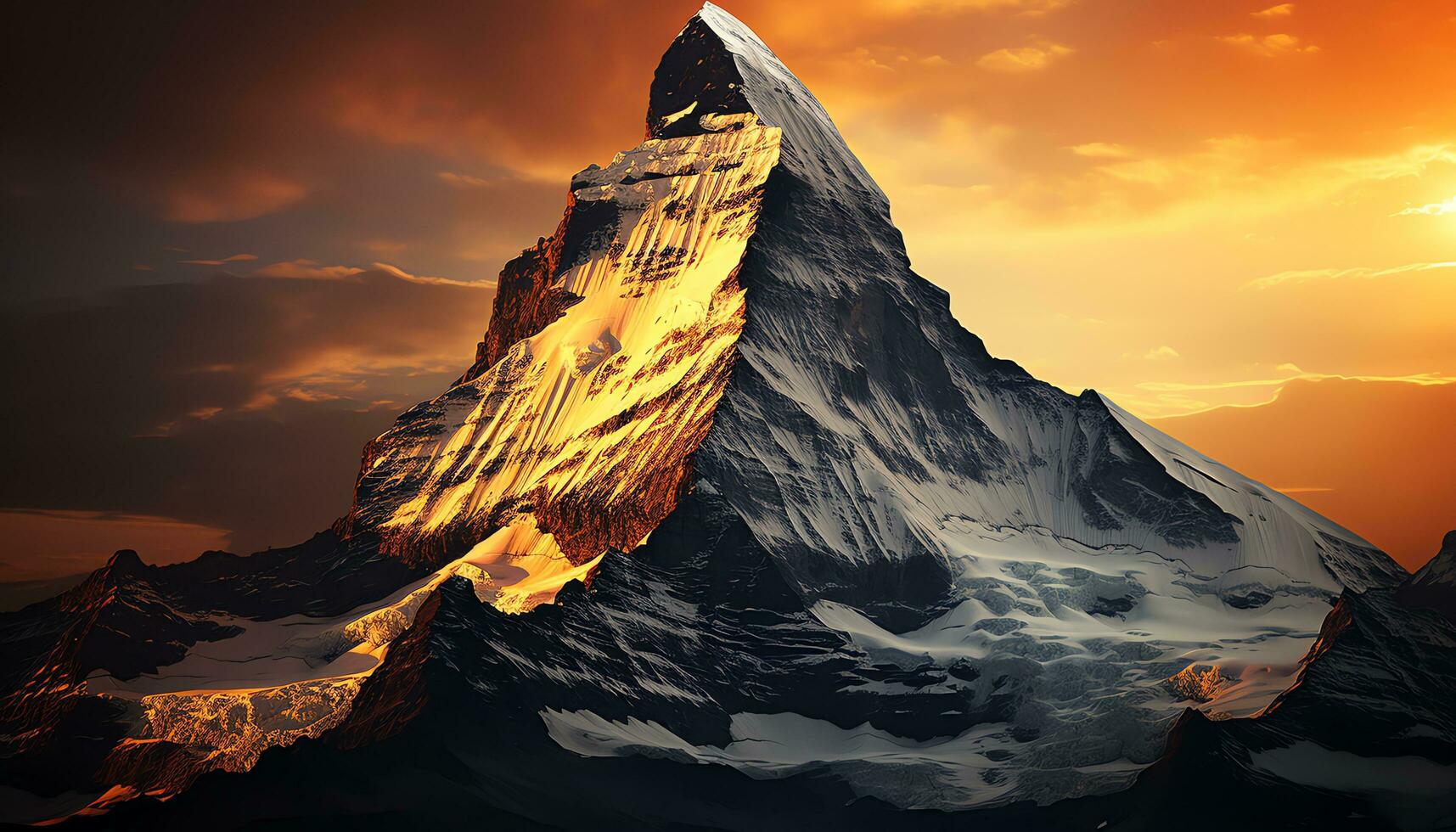 a mountain peak is shown in this image ai generated photo