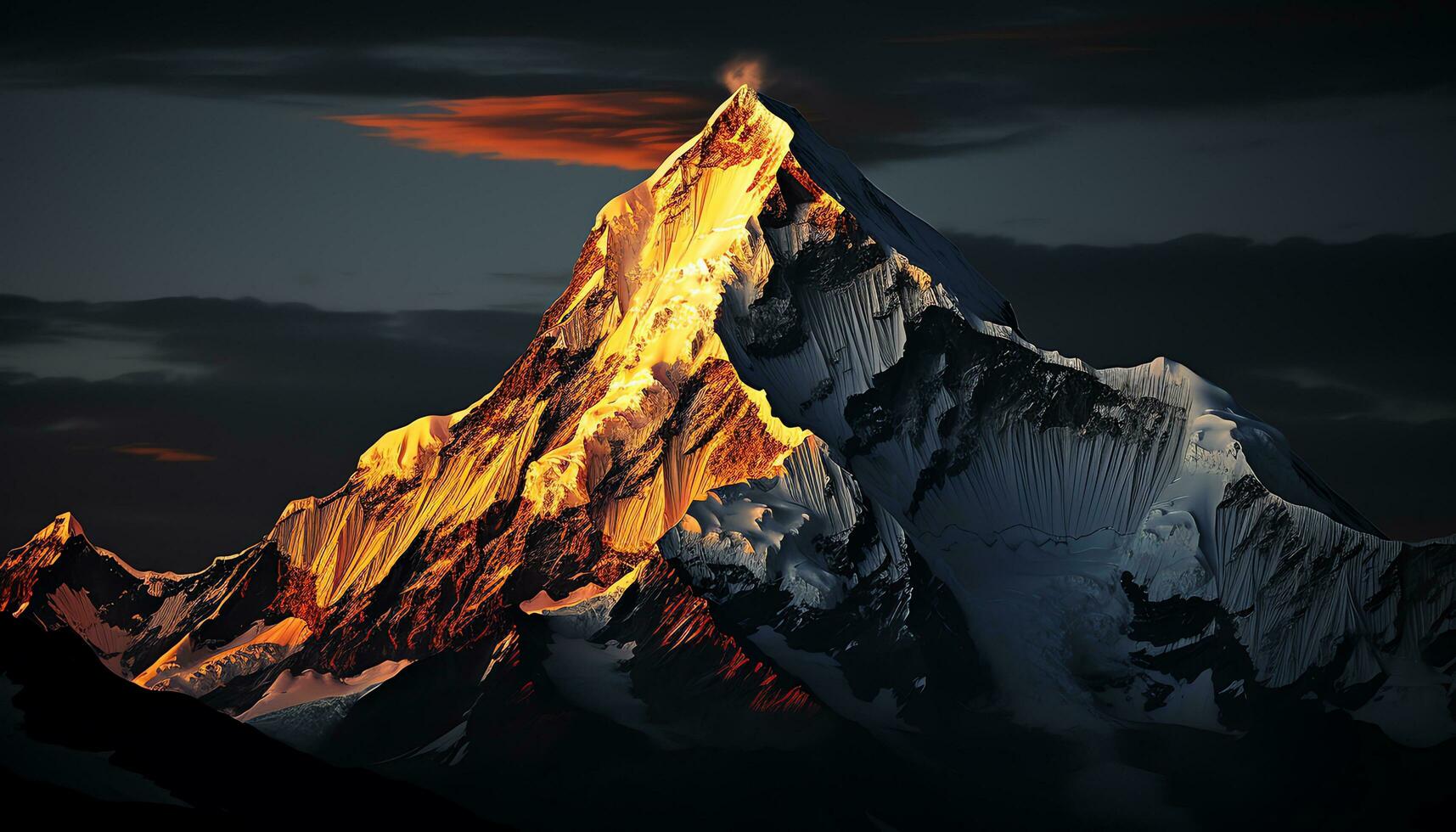 a mountain peak is shown in this image ai generated photo
