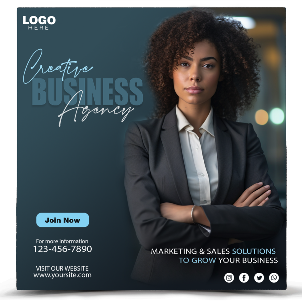 Digital marketing live webinar and corporate social media post template psd
