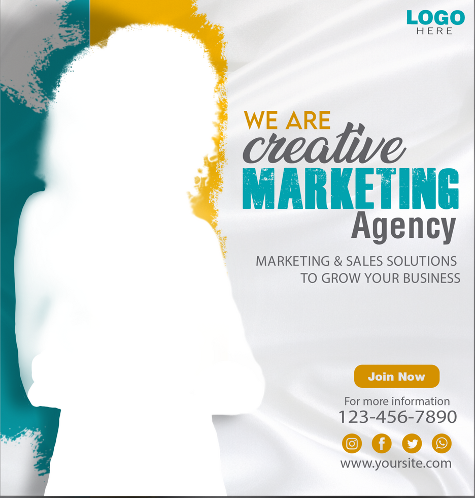 Digital marketing agency and corporate social media banner or instagram post template psd