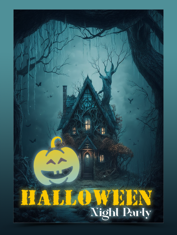 gelukkig halloween partij poster psd sjabloon ontwerp