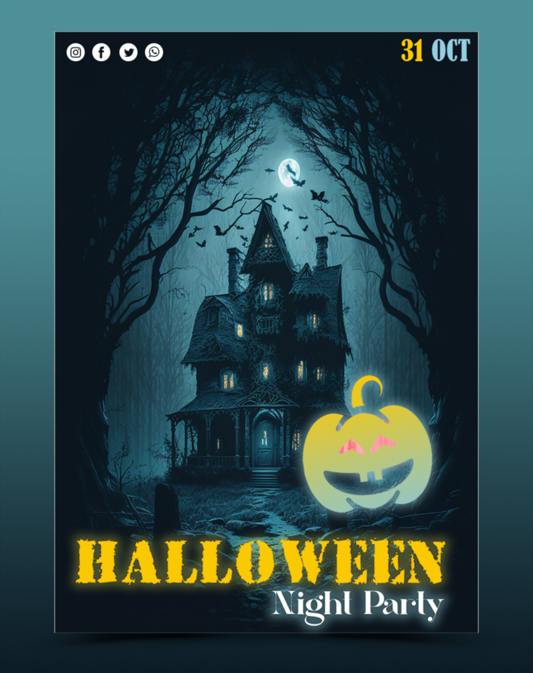 Halloween Flyer Poster psd template