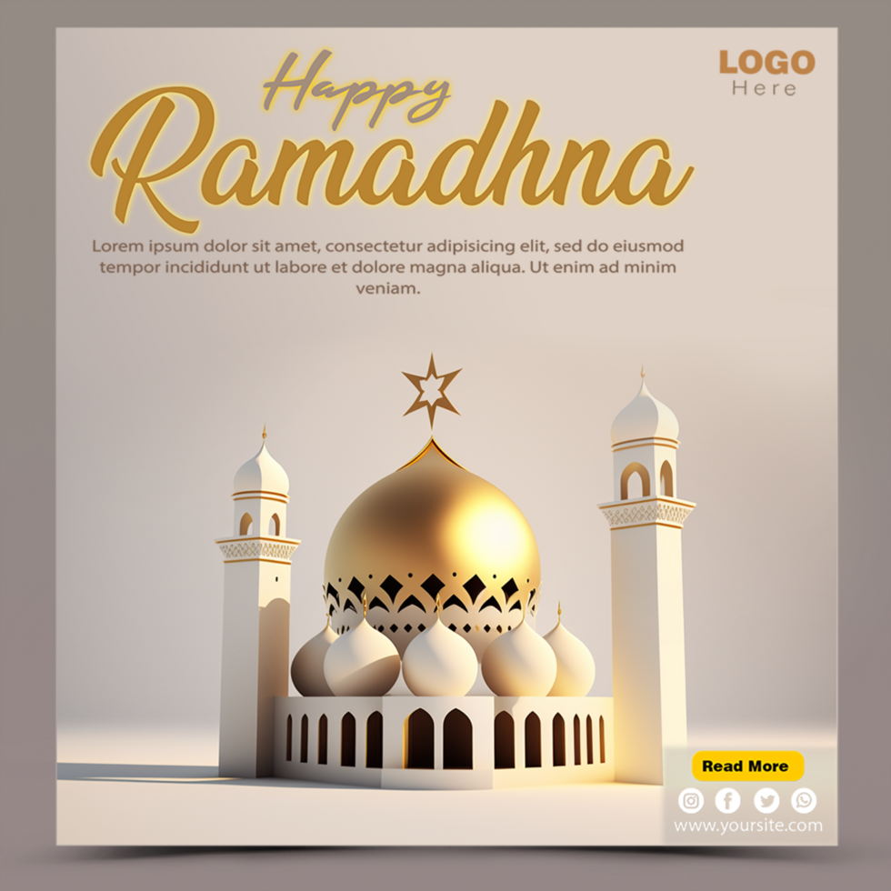 Ramadan kareem traditional islamic festival religious social media banner psd