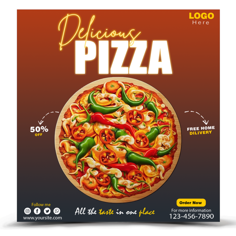 Food social media post template. high resolution. Set of square banner template design for food post. Suitable for Social Media Post restaurant and culinary. for post, web, ad. psd