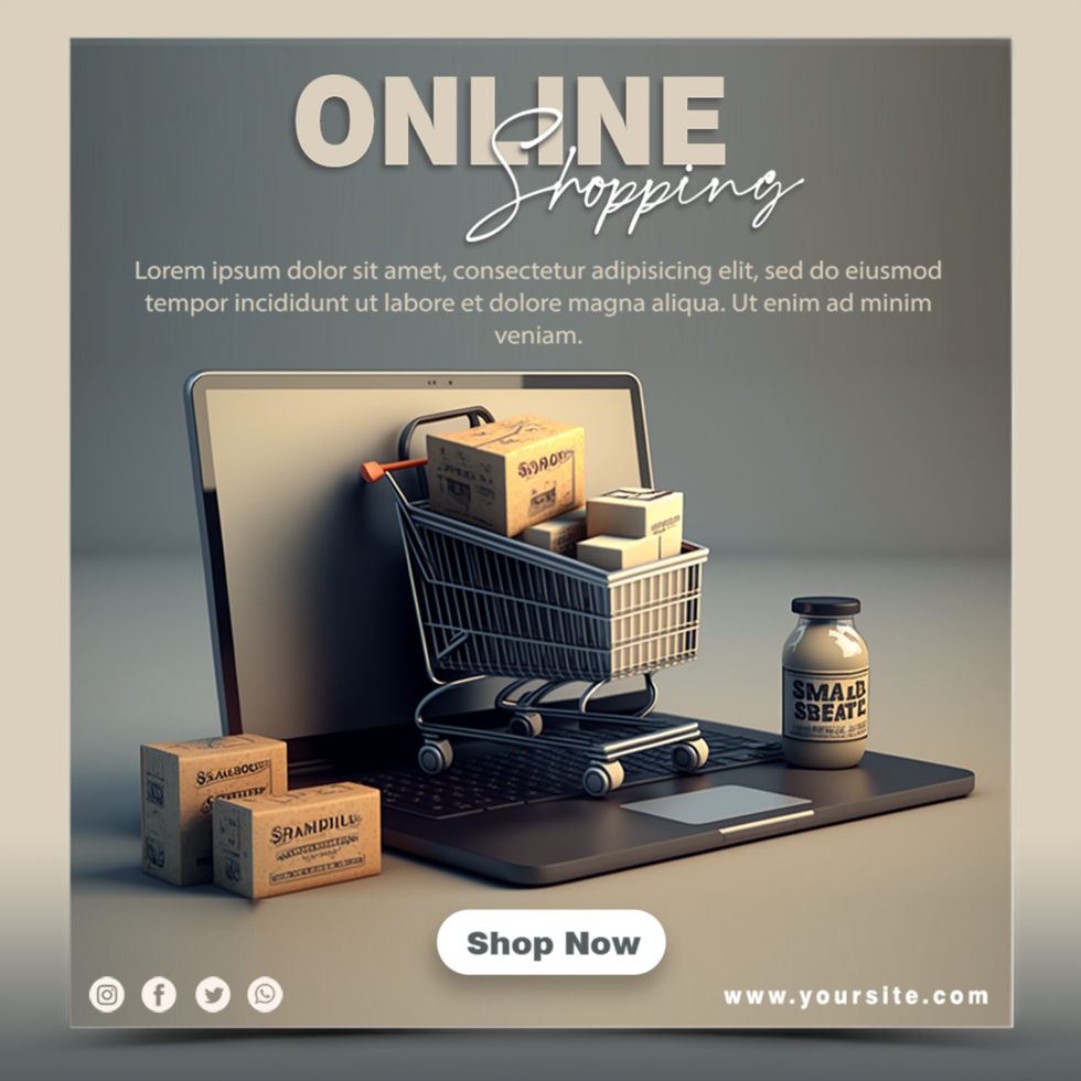 Black Friday online shopping social media post free psd template