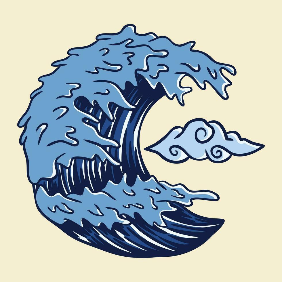 vector japanese wave
