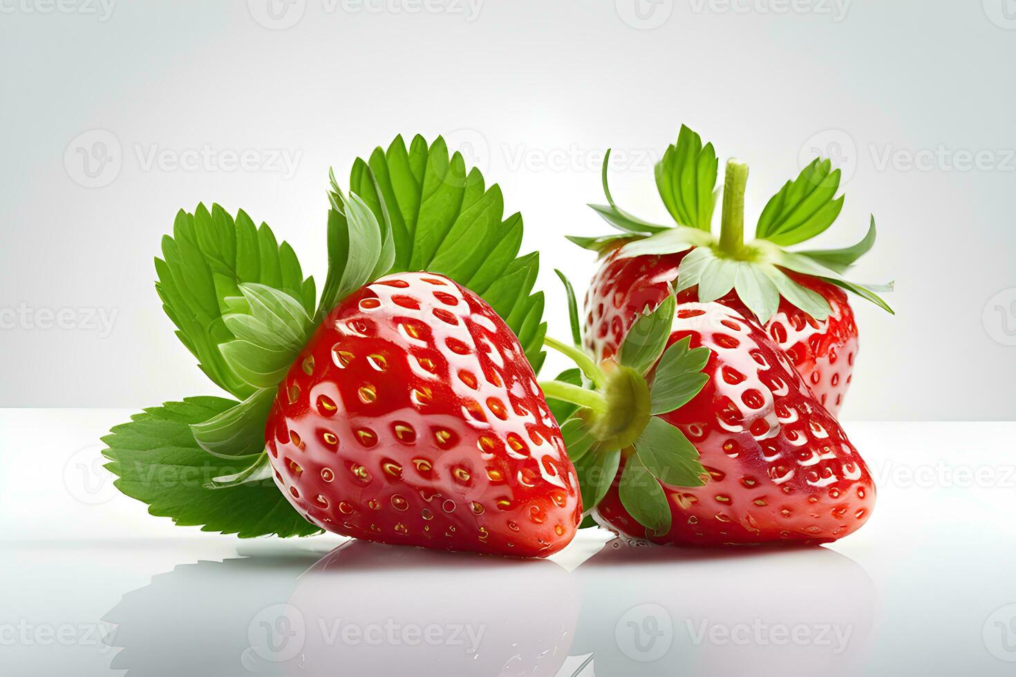 Fresh strawberry isolated on white background by Ai Generative photo