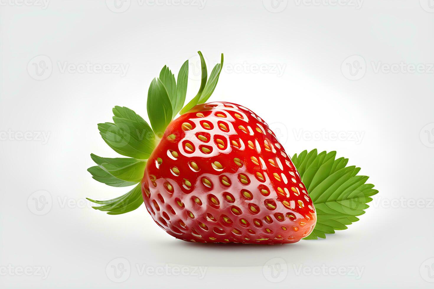 Fresh strawberry isolated on white background by Ai Generative photo