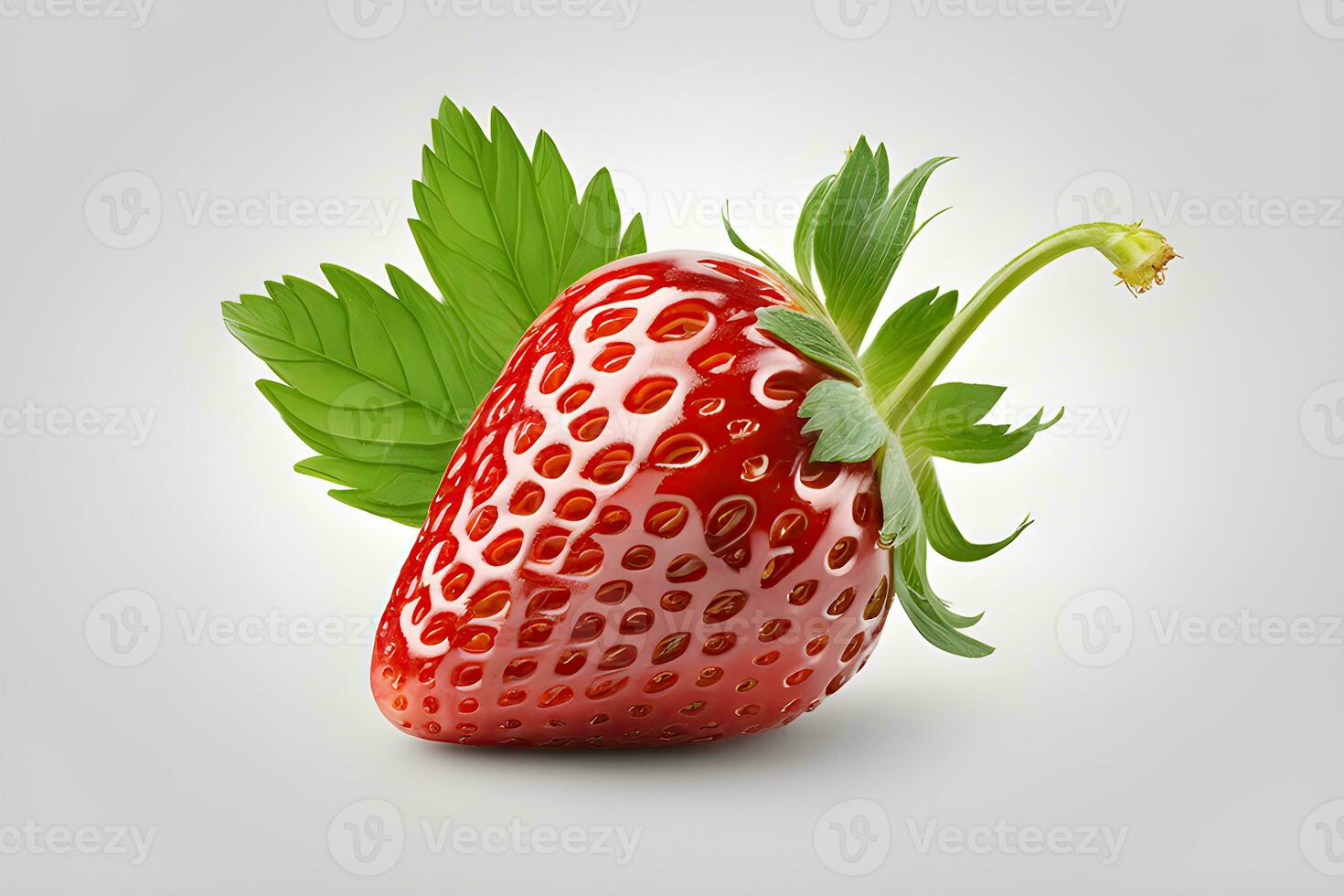 Fresh strawberry isolated on white background by Ai Generative photo