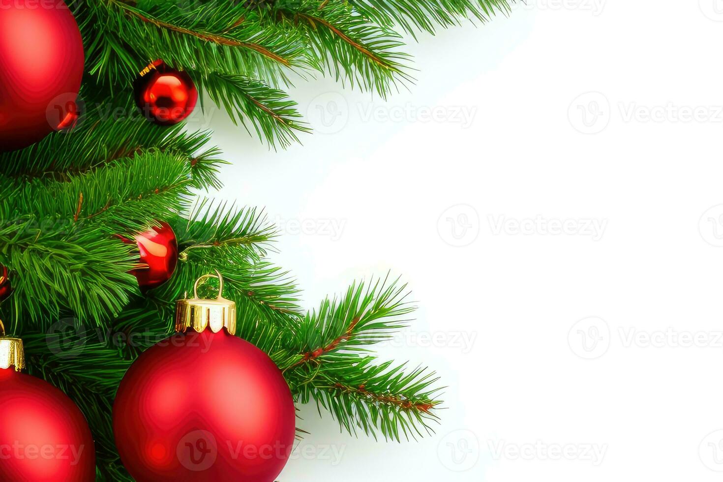 Festive Christmas Tree Background AI Generative photo