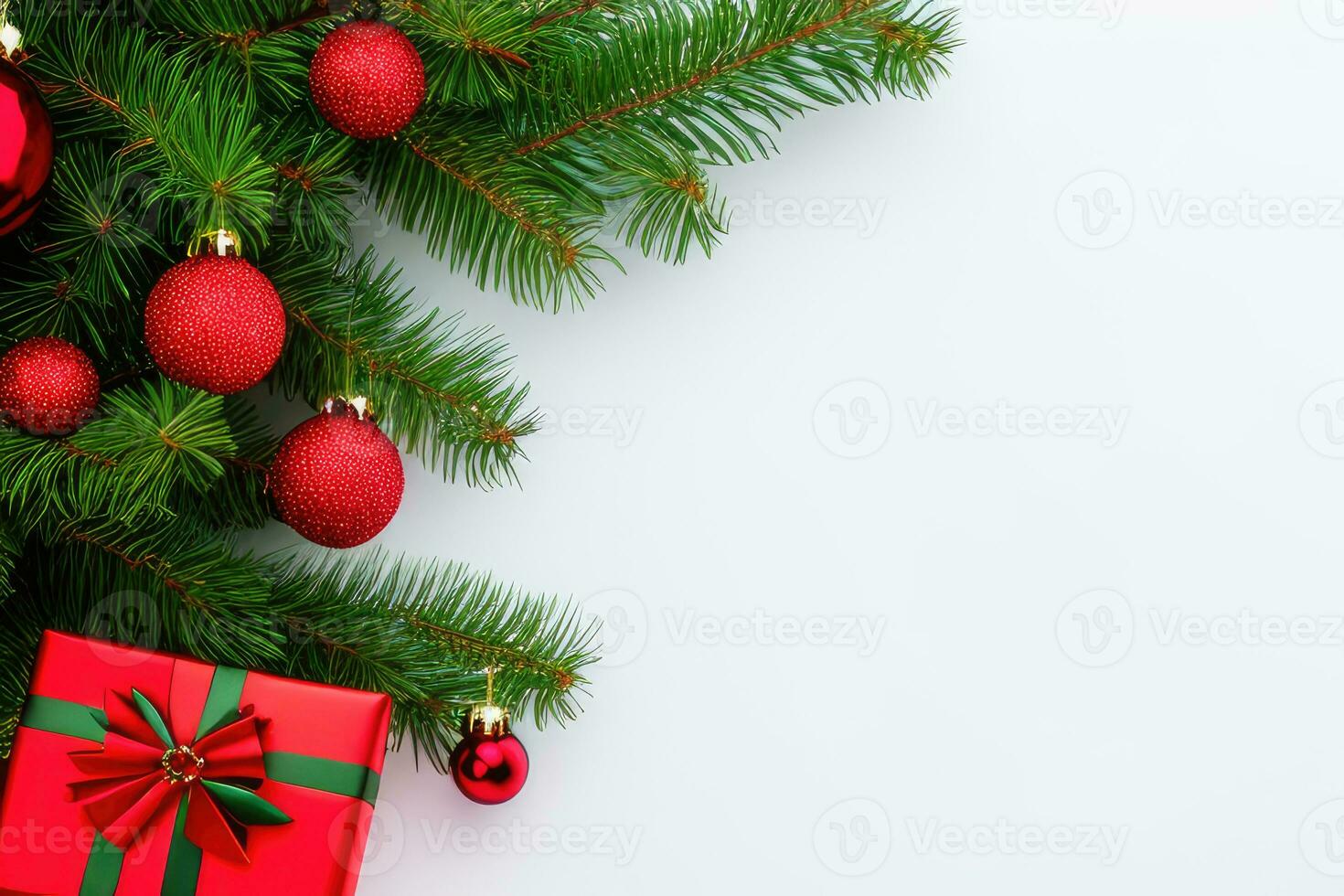 Festive Christmas Tree Background AI Generative photo